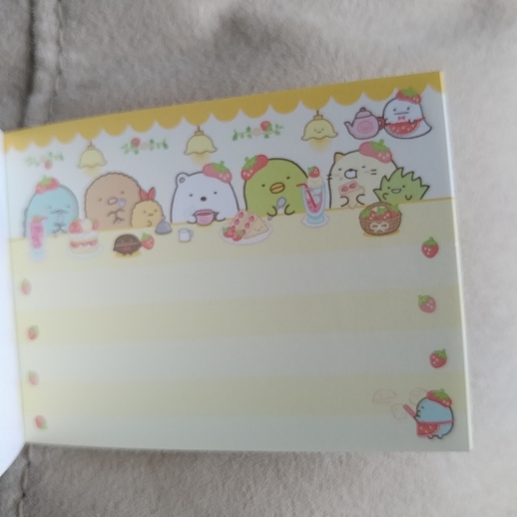 San-X Sumikko Gurashi strawberry fair mini memo pad - Cake - Picture 5 of 5
